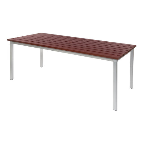 Enviro Outdoor Walnut Effect Faux Wood Table 1800mm - CK810 Faux Wooden Tables Gopak   