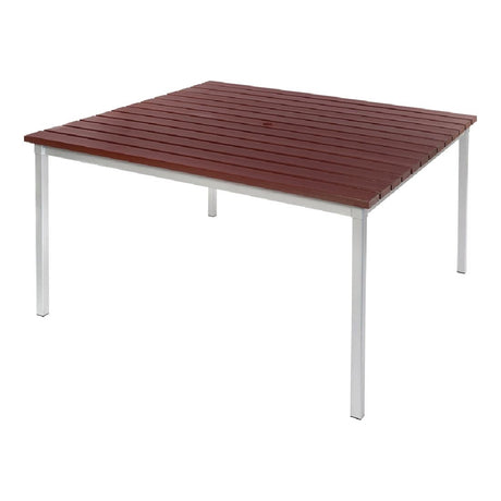 Enviro Square Outdoor Walnut Effect Faux Wood Table 1250mm - CK811 Faux Wooden Tables Gopak   