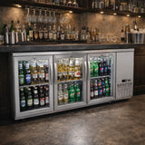 Empire High Capacity Stainless Steel Triple Door Bottle Cooler Hinged Undercounter Low Height Side Cooling - CL-526HR Triple Door Bottle Coolers Empire
