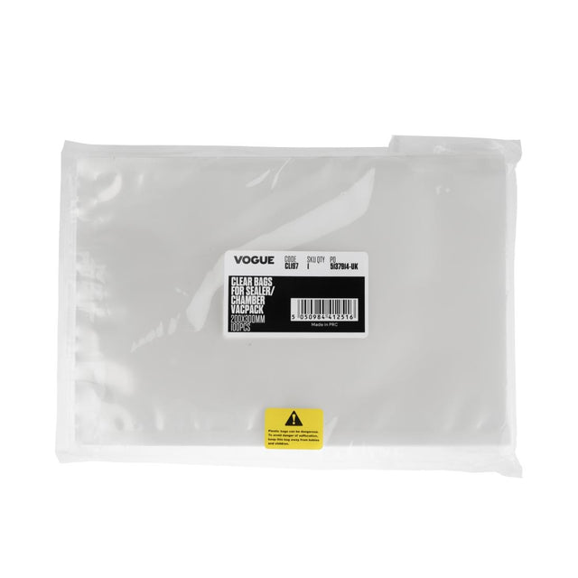Vogue Chamber Vacuum Pack Bags 200x300mm (Pack of 100) - CL197  Vogue   