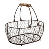 T&G Provence Wire Oval Basket with Handles Brown - CL488  T&G Woodware   