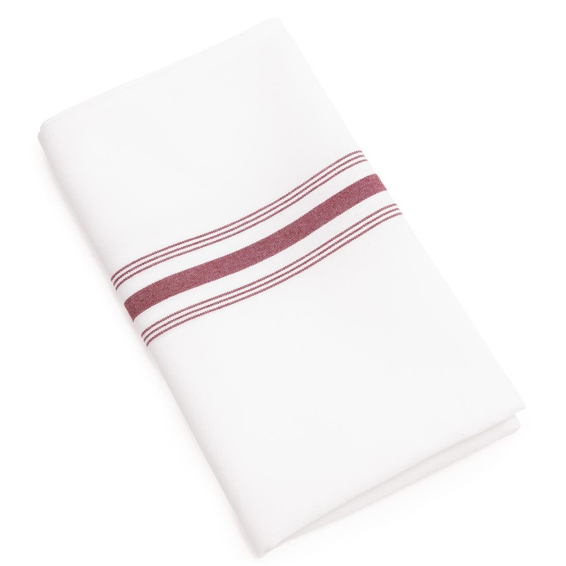 Bistro Table Napkins Burgundy Stripe (Pack of 10) - CM317  Tonrose   