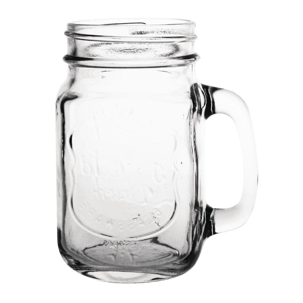 Olympia Handled Mason Jar 450ml (Pack of 12) - CM698 Cocktail Glasses Olympia   
