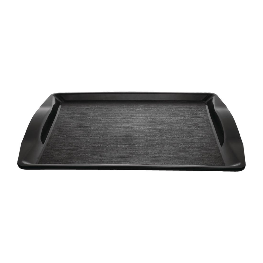Olympia Kristallon Polypropylene Handled Fast Food Tray Black 420mm - CM940  Olympia   