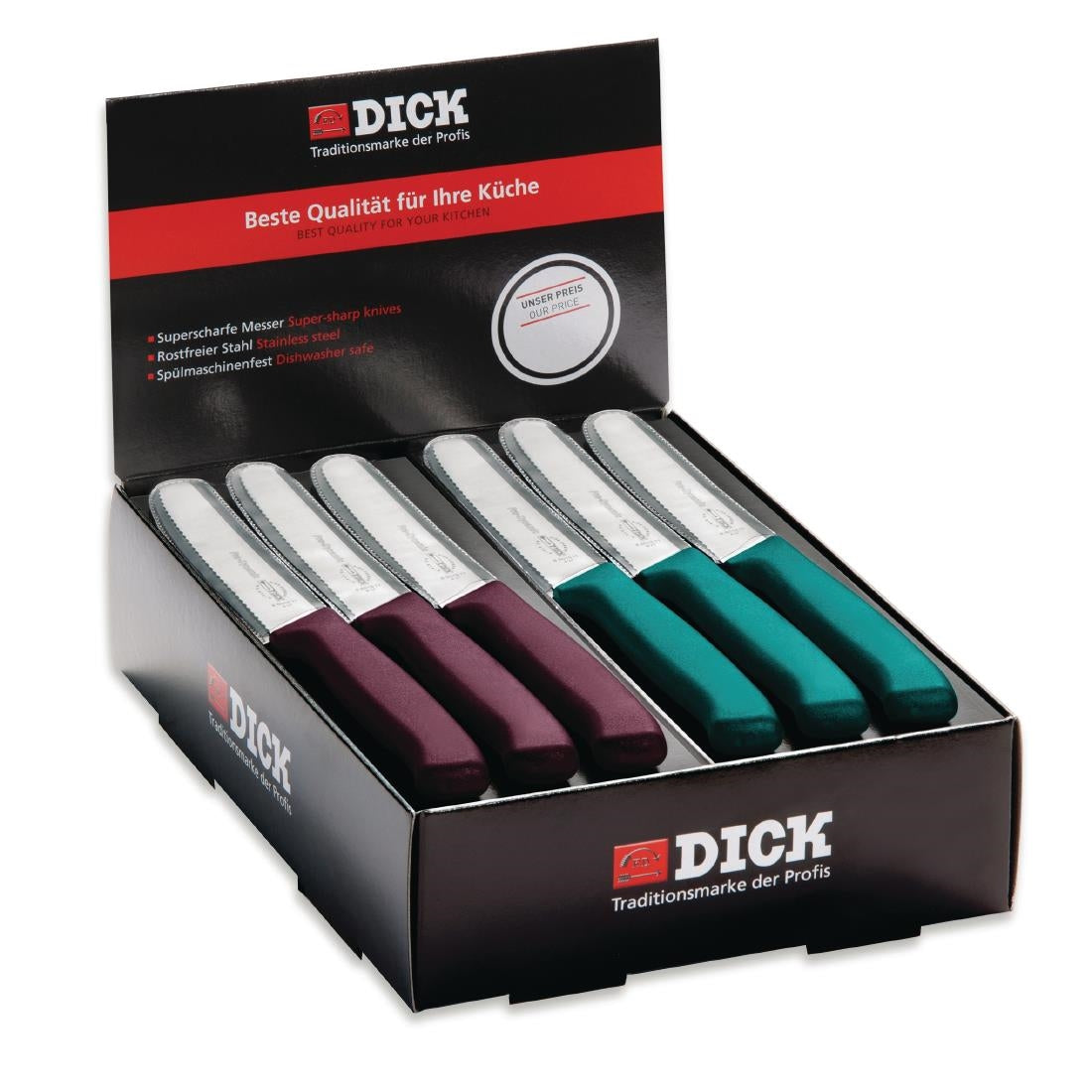 Dick Countertop 40 Piece Utility Knife Box Purple and Turquoise - CN557  Dick   