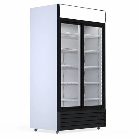 Empire Double Door Upright Display Fridge Cooler – Commercial Glass Door Merchandiser | CL-1000WC Upright Double Door Bottle Coolers Empire Supplies
