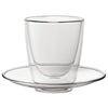 Utopia Double Walled Cappuccino Glass and Saucer 220ml (Pack of 6) - CP884  Utopia   