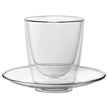 Utopia Double Walled Cappuccino Glass and Saucer 220ml (Pack of 6) - CP884  Utopia   