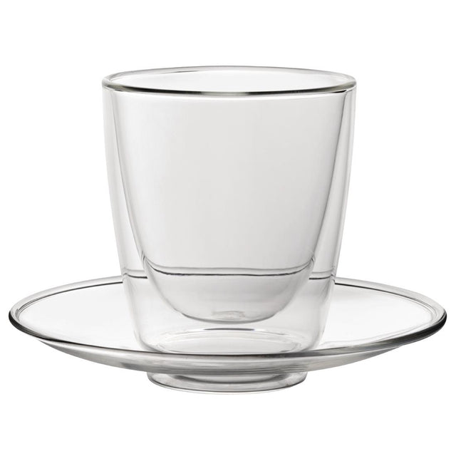 Utopia Double Walled Cappuccino Glass and Saucer 220ml (Pack of 6) - CP884  Utopia   