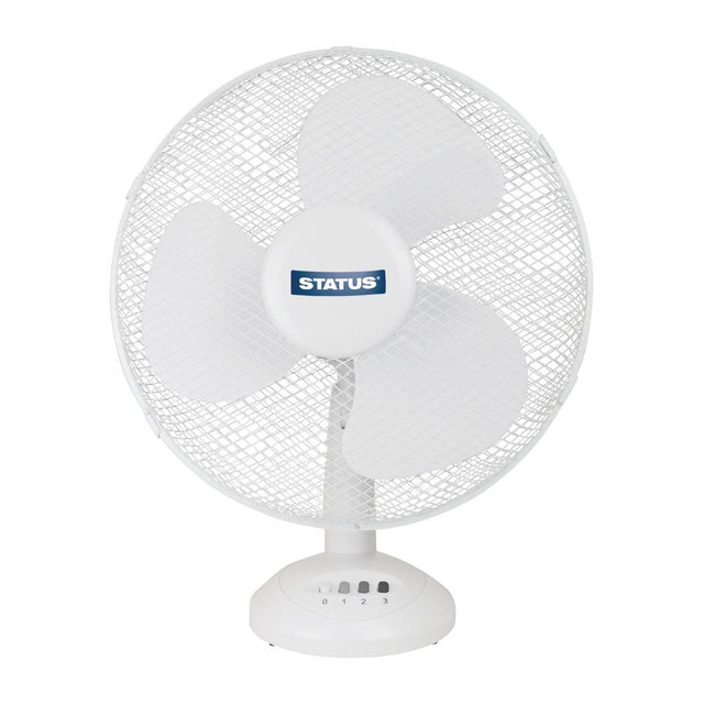 Status 12" Oscillating White Desktop Fan - CR220  Status   