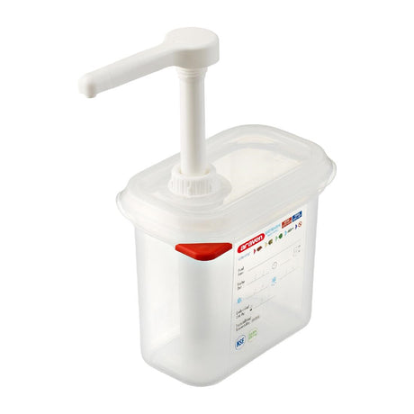 Araven Sauce Dispenser with Pump GN 1/9 Transparent 1.5Ltr - CR821  Araven   