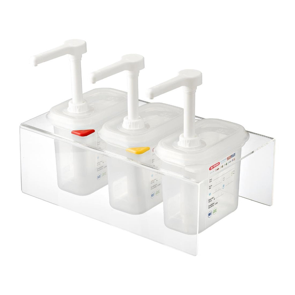 Araven Sauce Dispensers with Pump GN 1/9 Transparent 1.5Ltr (Pack of 3) - CR823  Araven   