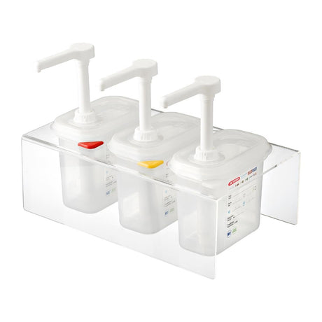 Araven Sauce Dispensers with Pump GN 1/9 Transparent 1.5Ltr (Pack of 3) - CR823  Araven   