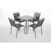 Bolero Amalfi Slatted Steel Side Chairs Grey (Pack of 4) - CS727 Metal Dining Chairs Bolero   