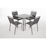 Bolero Amalfi Slatted Steel Side Chairs Grey (Pack of 4) - CS727 Metal Dining Chairs Bolero   