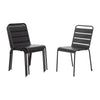 Bolero Amalfi Slatted Steel Side Chairs Grey (Pack of 4) - CS727 Metal Dining Chairs Bolero   