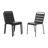 Bolero Amalfi Slatted Steel Side Chairs Grey (Pack of 4) - CS727 Metal Dining Chairs Bolero   