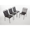 Bolero Amalfi Slatted Steel Side Chairs Grey (Pack of 4) - CS727 Metal Dining Chairs Bolero   