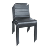 Bolero Amalfi Slatted Steel Side Chairs Grey (Pack of 4) - CS727 Metal Dining Chairs Bolero   