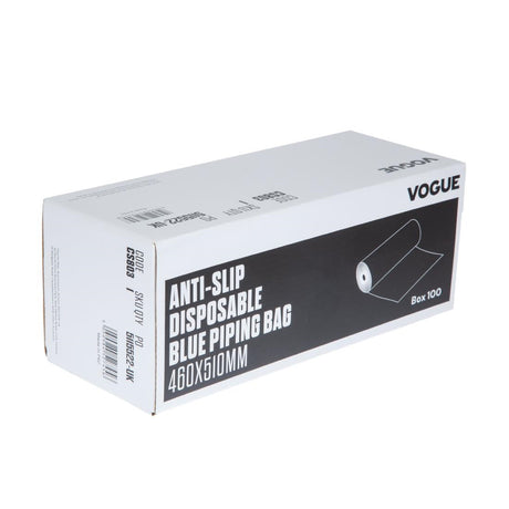 Vogue Anti-Slip Disposable Blue Piping Bags (Pack of 100) - CS803  Vogue   