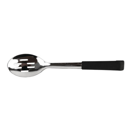 Vogue Slotted Serving Spoon Black Handle 340mm - CS911  Vogue   