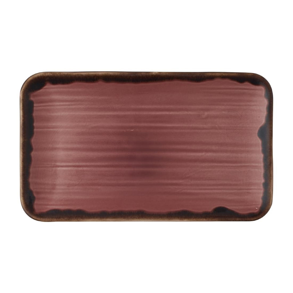 Dudson Harvest Plum Organic Rectangular Plate 10.6X6.3 inch Box 12 - CU036 Plates Dudson