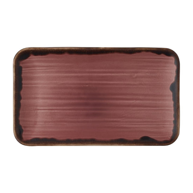 Dudson Harvest Plum Organic Rectangular Plate 10.6X6.3 inch Box 12 - CU036 Plates Dudson
