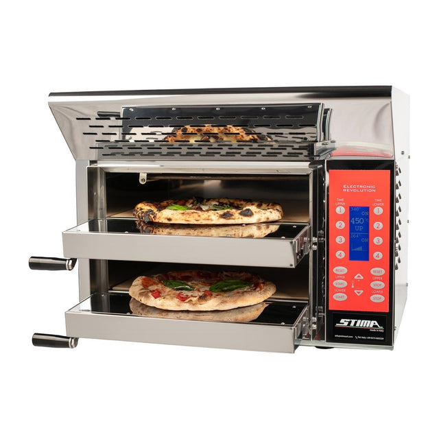 Stima VP2 Revolution Fast Cook Pizza Oven - Cooks 2 Pizzas in 2 Minutes - Single Phase | AVP2 Twin Deck Pizza Ovens Stima