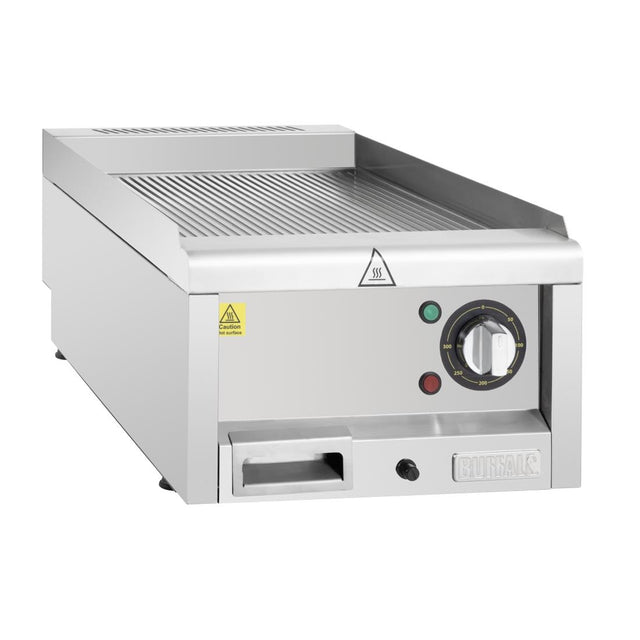 Buffalo 600 Series Ribbed Electric Griddle 400mm - CU474  Buffalo   