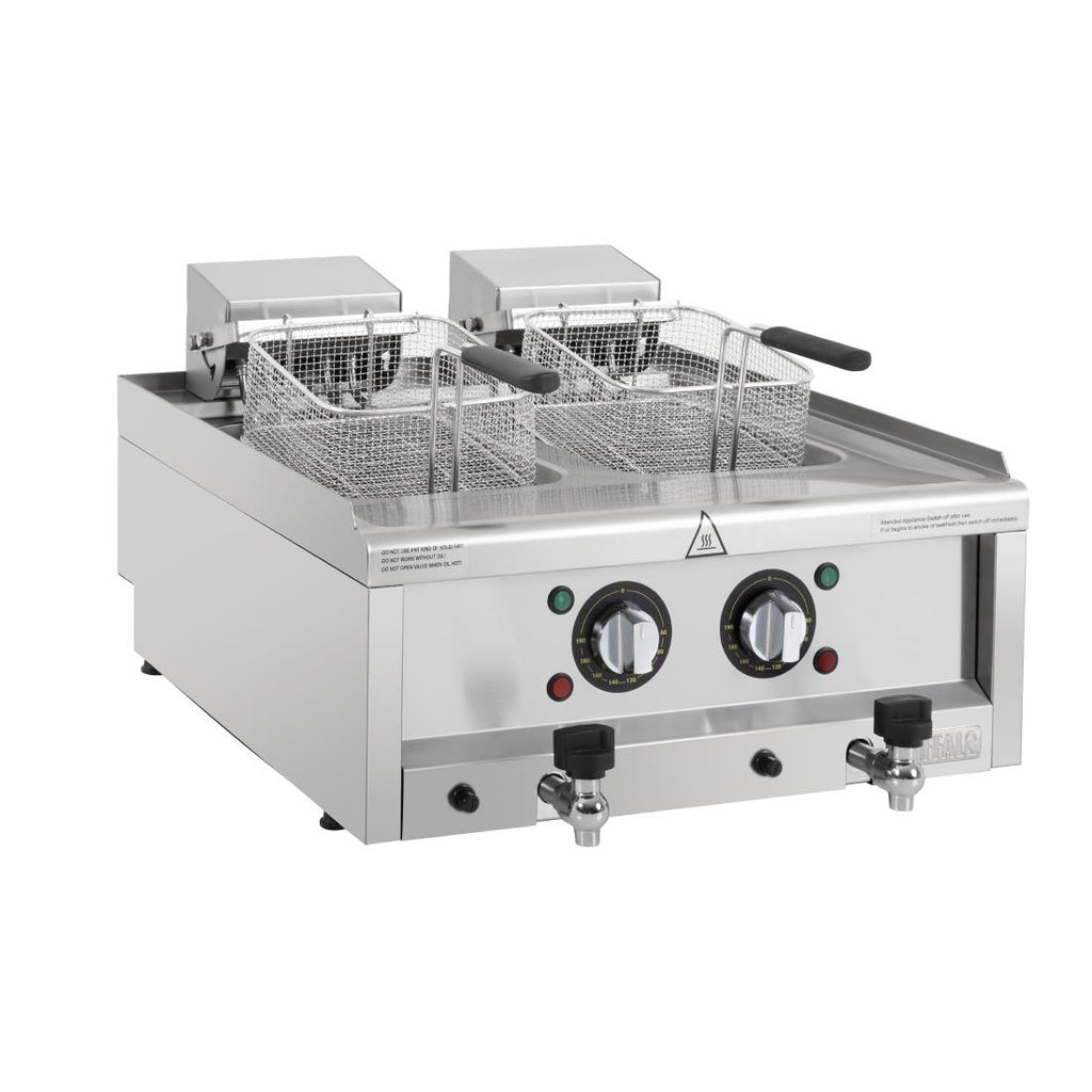 Buffalo 600 Series Twin Tank Electric Fryer 2 x 8Ltr - CU477 Countertop Electric Fryers Buffalo