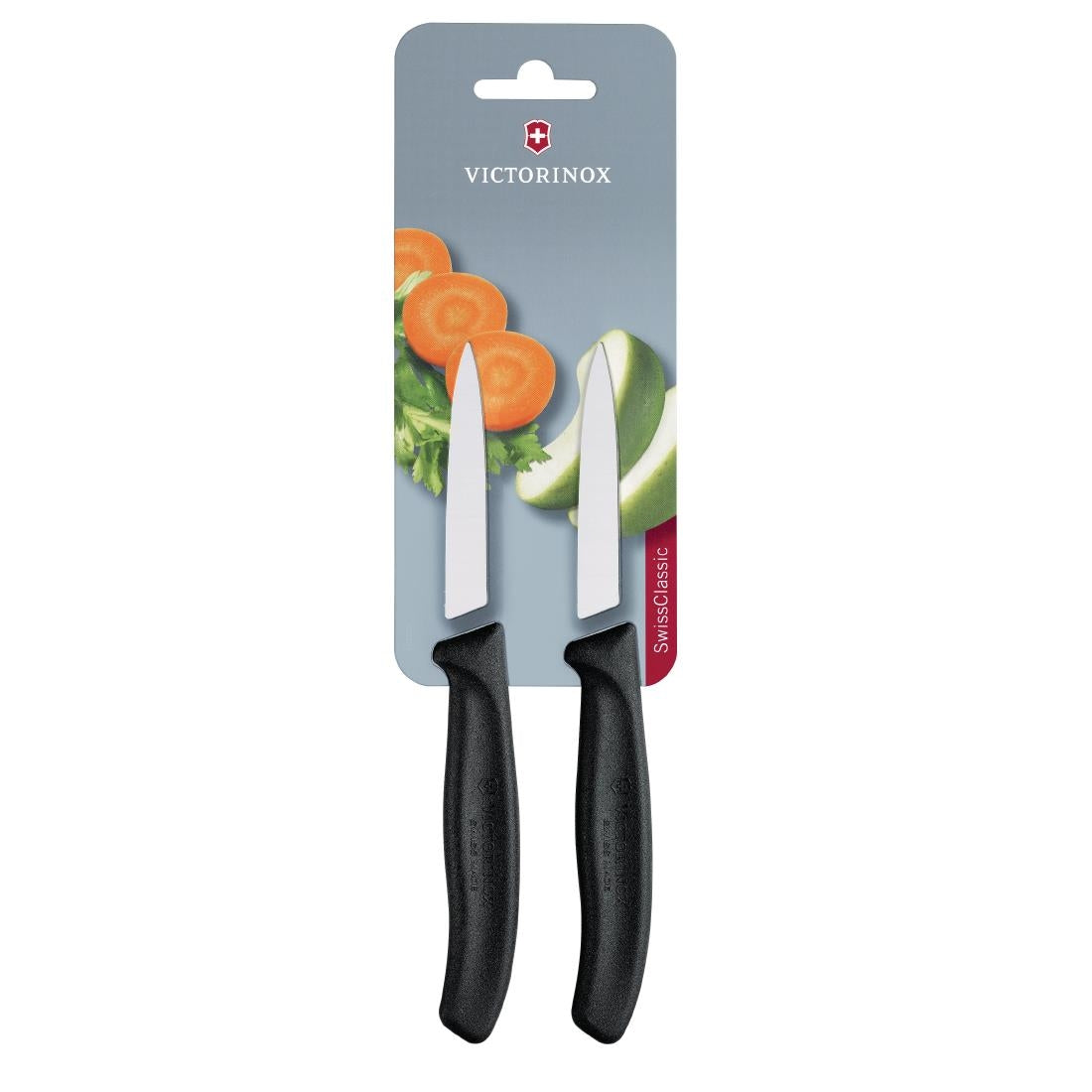 Victorinox Pointed Tip Paring Knife 8cm Black (Pack of 2) - CU550  Victorinox   