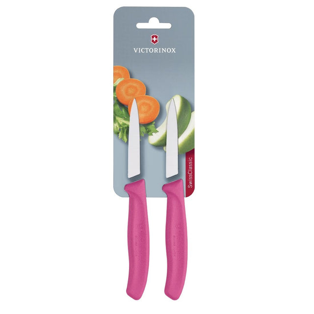 Victorinox Pointed Tip Paring Knife 8cm Pink (Pack of 2) - CU552  Victorinox   