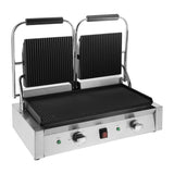 Buffalo Bistro Double Ribbed Contact Grill - CU604 Contact Grills & Panini Makers Buffalo