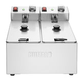 Buffalo Twin Tank Twin Basket 2x3Ltr Countertop Fryer 2x2kW - CU615 Countertop Electric Fryers Buffalo