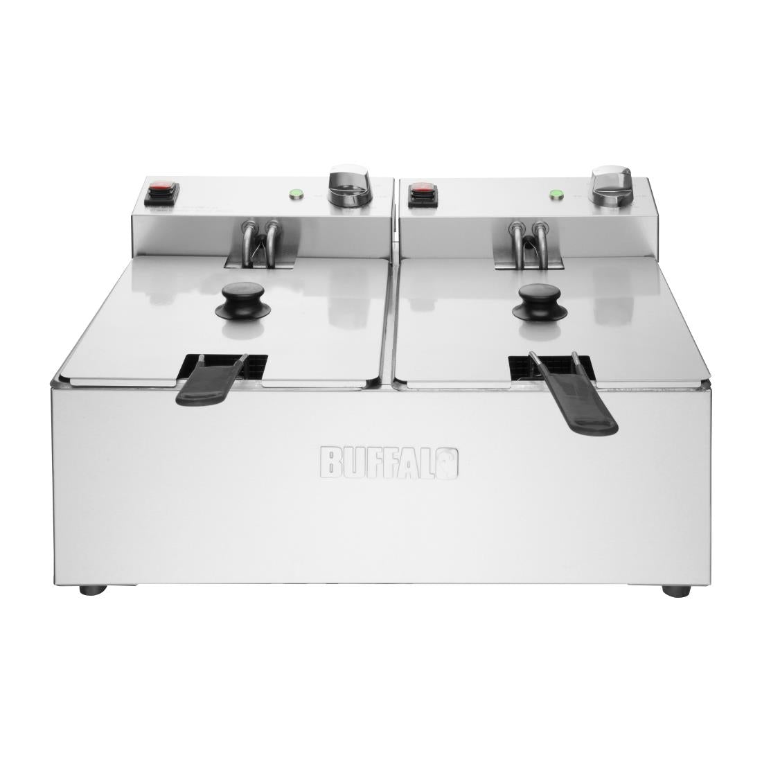 Buffalo Twin Tank Twin Basket 2x5Ltr Countertop Fryer 2x2.8kW - CU618 Countertop Electric Fryers Buffalo