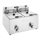 Buffalo Double Electric Fryer with Timer 2x8Ltr - CU621 Countertop Electric Fryers Buffalo