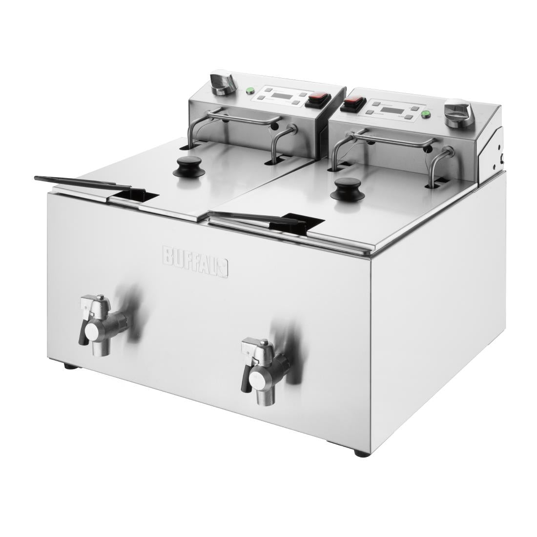Buffalo Double Electric Fryer with Timer 2x8Ltr - CU621 Countertop Electric Fryers Buffalo