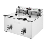 Buffalo Double Electric Fryer with Timer 2x8Ltr - CU621 Countertop Electric Fryers Buffalo