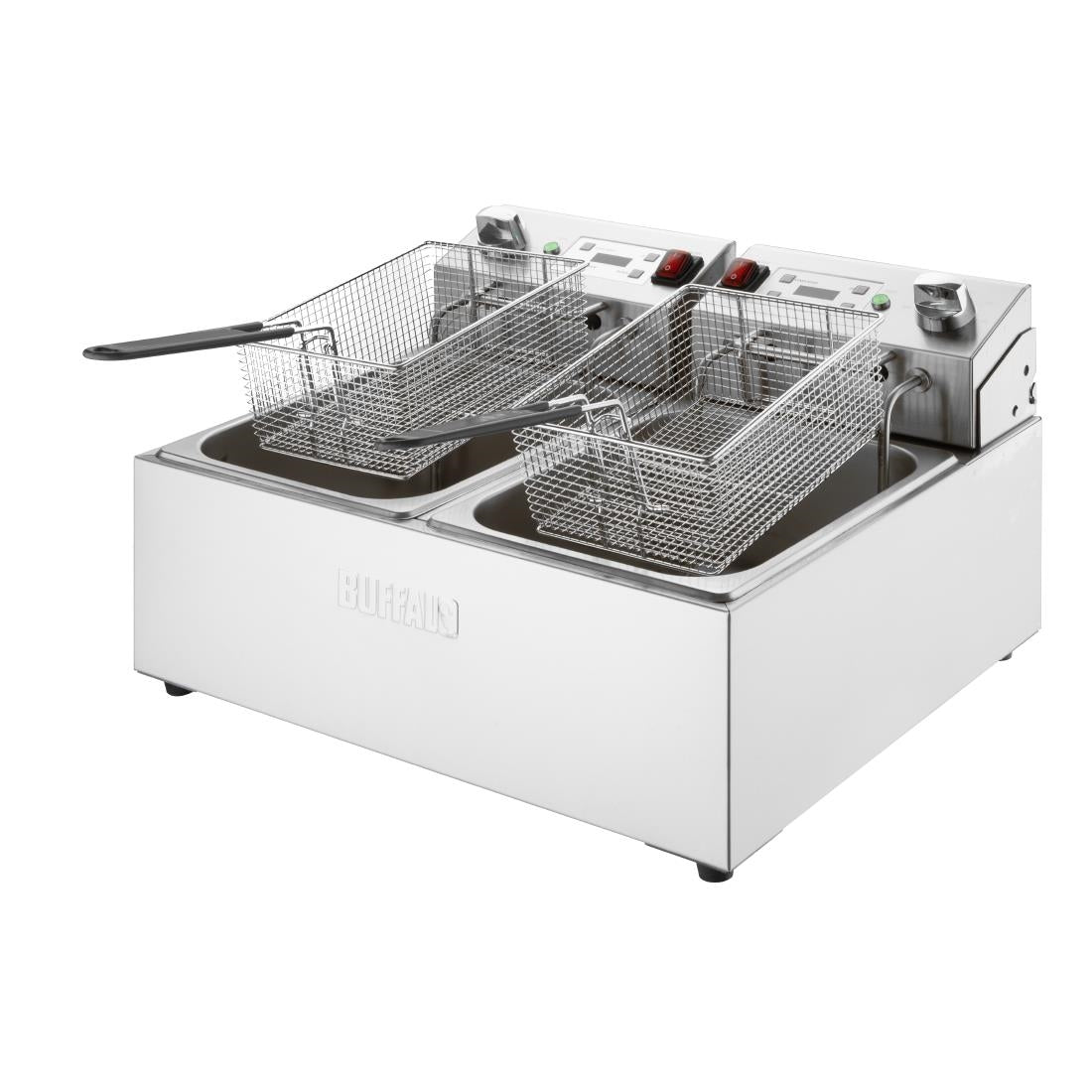 Buffalo Double Electric Fryer with Timer 2x5Ltr - CU624 Countertop Electric Fryers Buffalo