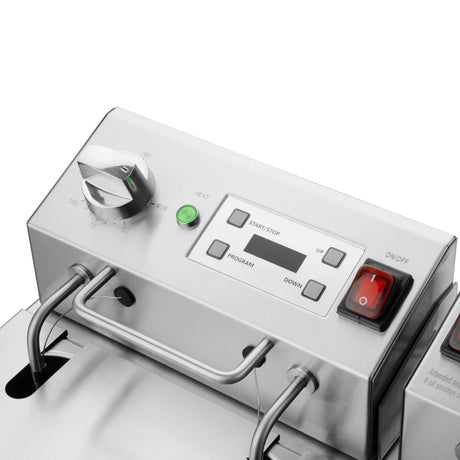 Buffalo Double Electric Fryer with Timer 2x5Ltr - CU624 Countertop Electric Fryers Buffalo