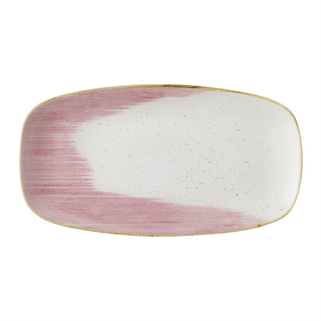 Churchill Stonecast Accents Petal Pink Chefs Oblong Plate 348 x 186mm (Pack of 6) - CU649 Plates Churchill