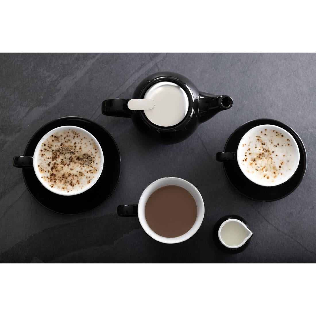 Olympia Cafe Coffee Cup Black - 230ml 8fl oz (Pack of 12) - CU953 Cups and Mugs Olympia