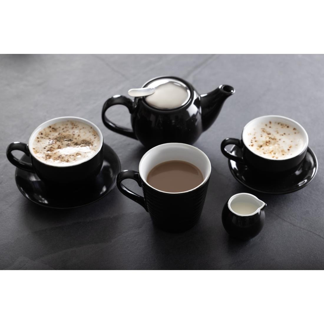 Olympia Cafe Saucer Black (Pack of 12) - CU956 Olympia Crockery Olympia   