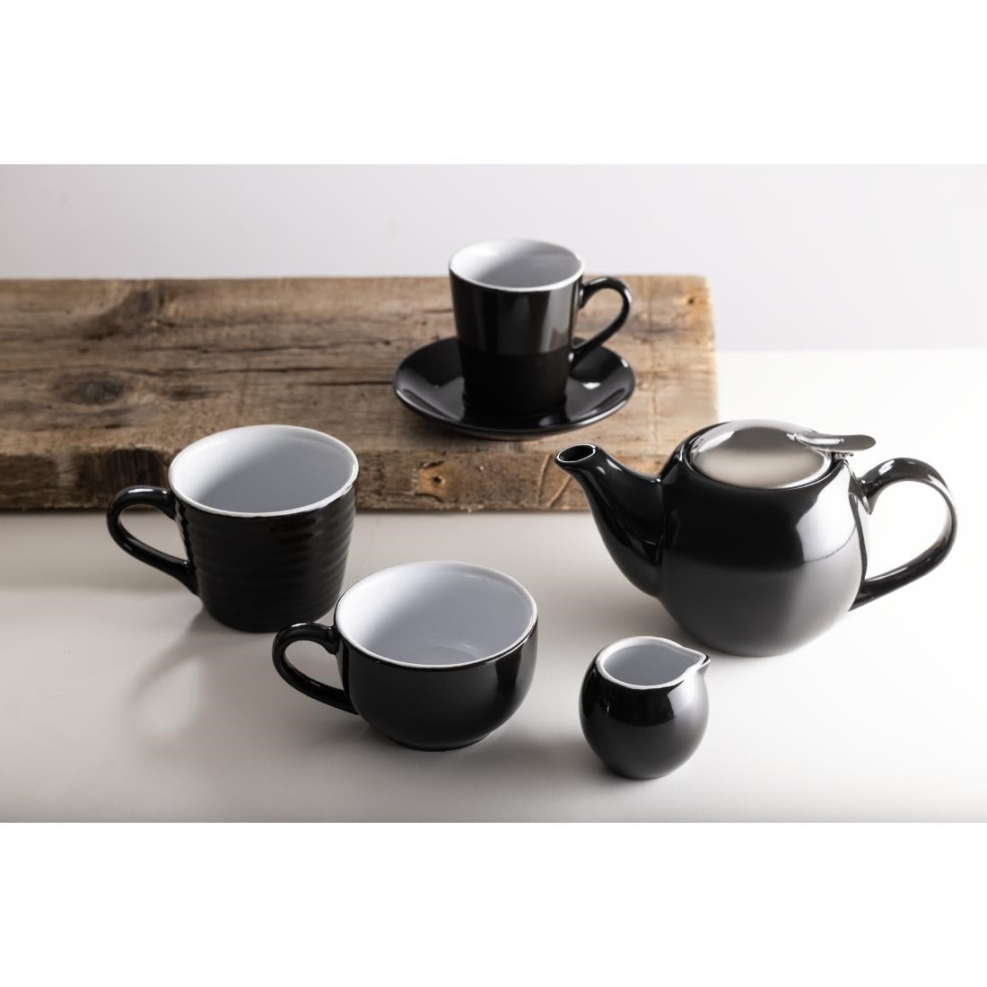 Olympia Cafe Coffee Cup Black - 230ml 8fl oz (Pack of 12) - CU953 Cups and Mugs Olympia