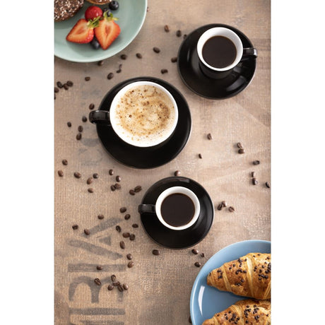 Olympia Cafe Cappuccino Cups Black 340ml (Pack of 12) - CU954 Cups and Mugs Olympia