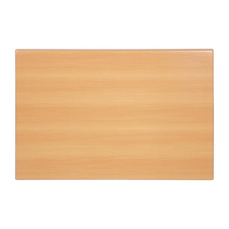 Bolero Pre-drilled Rectangular Tabletop Beech Effect - CW130 Wood Effect Table Tops Bolero   