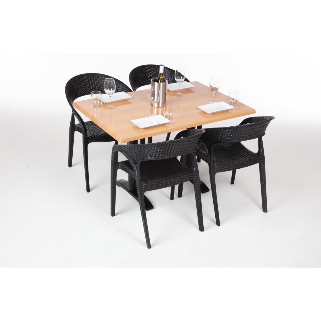 Bolero Pre-drilled Rectangular Tabletop Beech Effect - CW130 Wood Effect Table Tops Bolero   