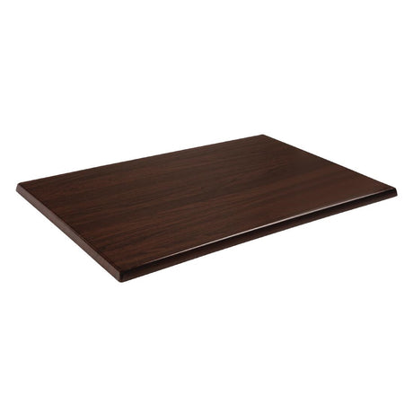 Bolero Pre-drilled Rectangular Tabletop Dark Brown - CW131 Wood Effect Table Tops Bolero   