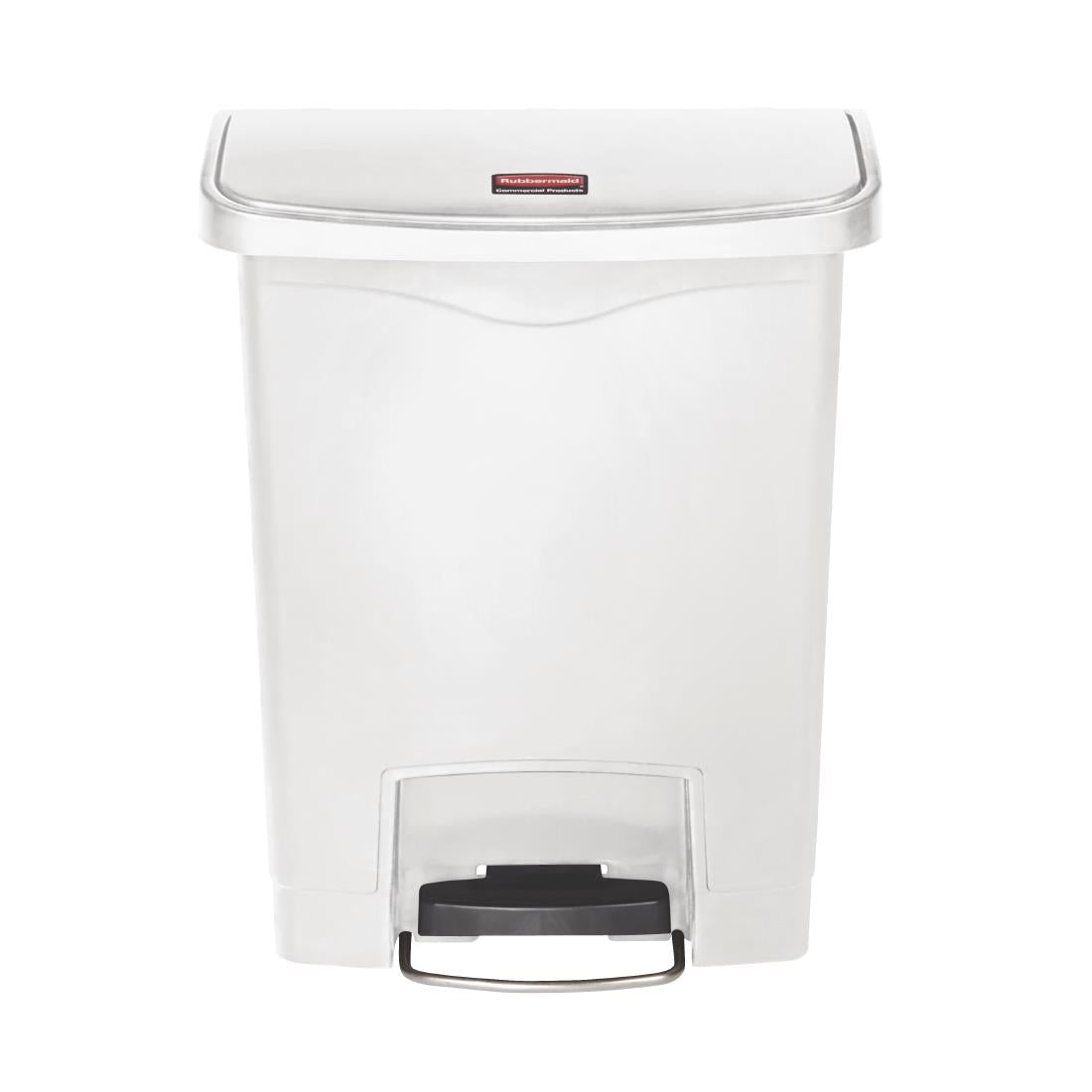 Rubbermaid Slim Jim Step on Bin Front Pedal 30Ltr White - CW582  Slim Jim   