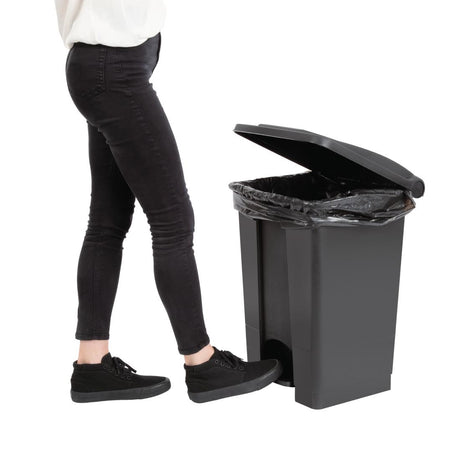 Jantex Kitchen Pedal Bin Black 45Ltr - CW722  Jantex   